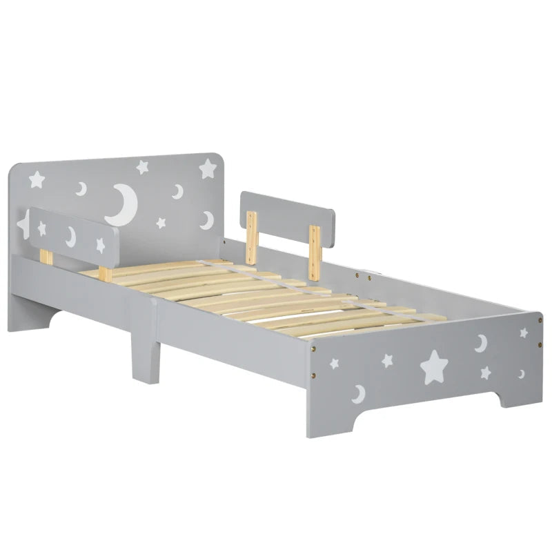 Kids Toddler Bed with Side Rails - Grey