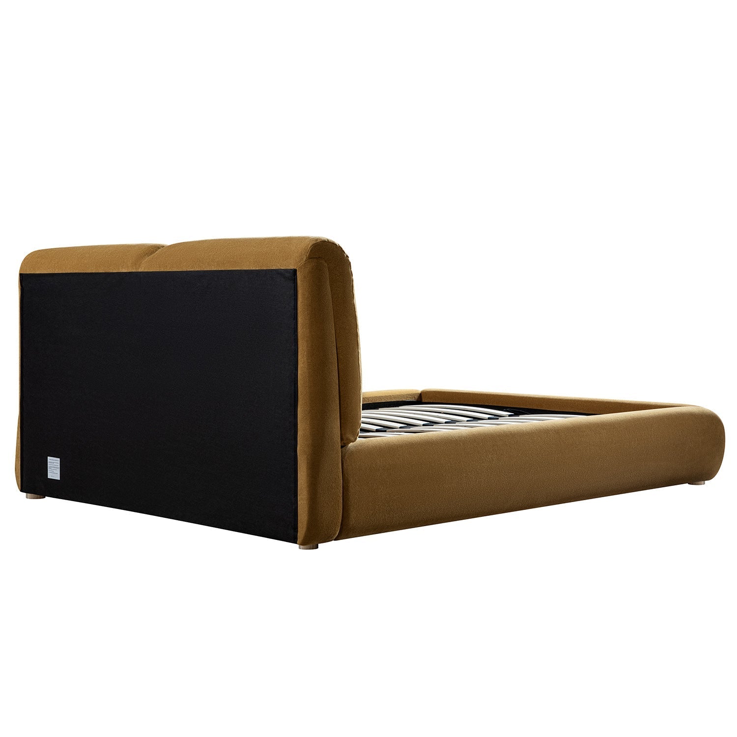 Thera Pillow Headboard Upholstered Bed, Burnt Ochre Chenille