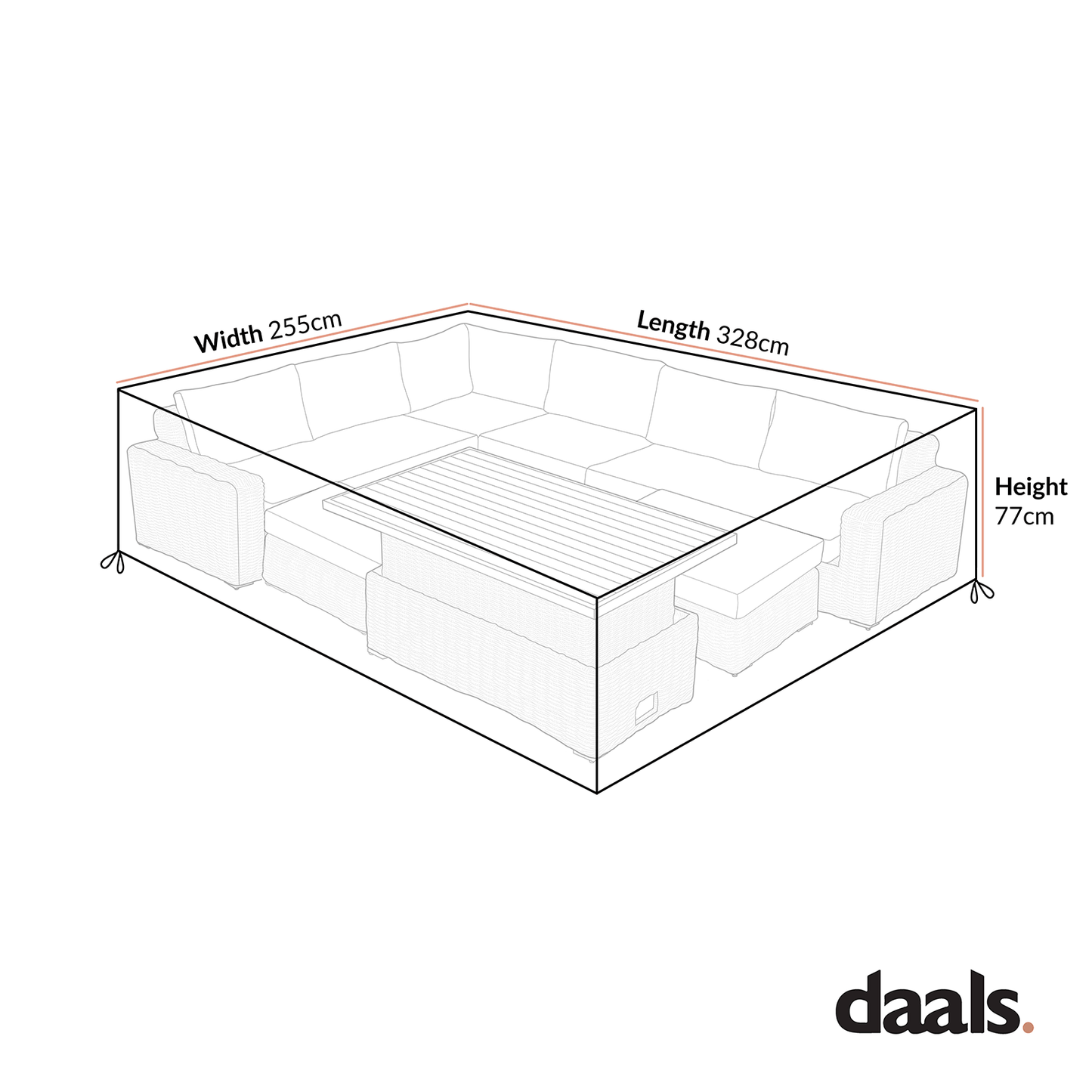 Garden Furniture Cover for Bellagio Round Wicker Rattan Large Corner Casual Dining Set