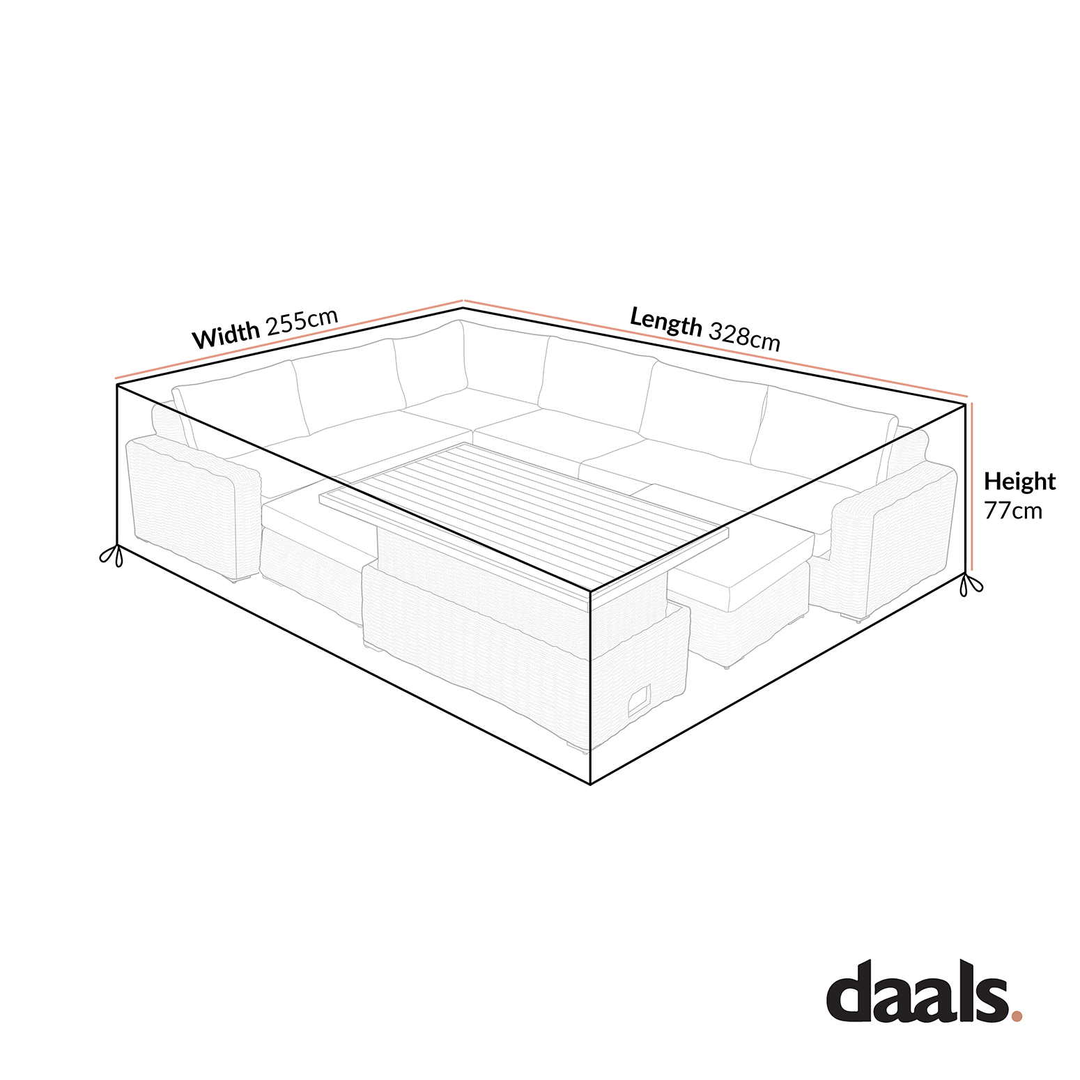 Garden Furniture Cover for Bellagio Round Wicker Rattan Large Corner Casual Dining Set