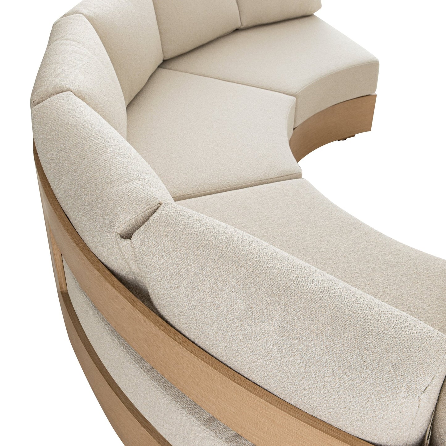 Jardin Aluminium Outdoor Modular Grande 4-Piece Curved Sofa Set, Natural