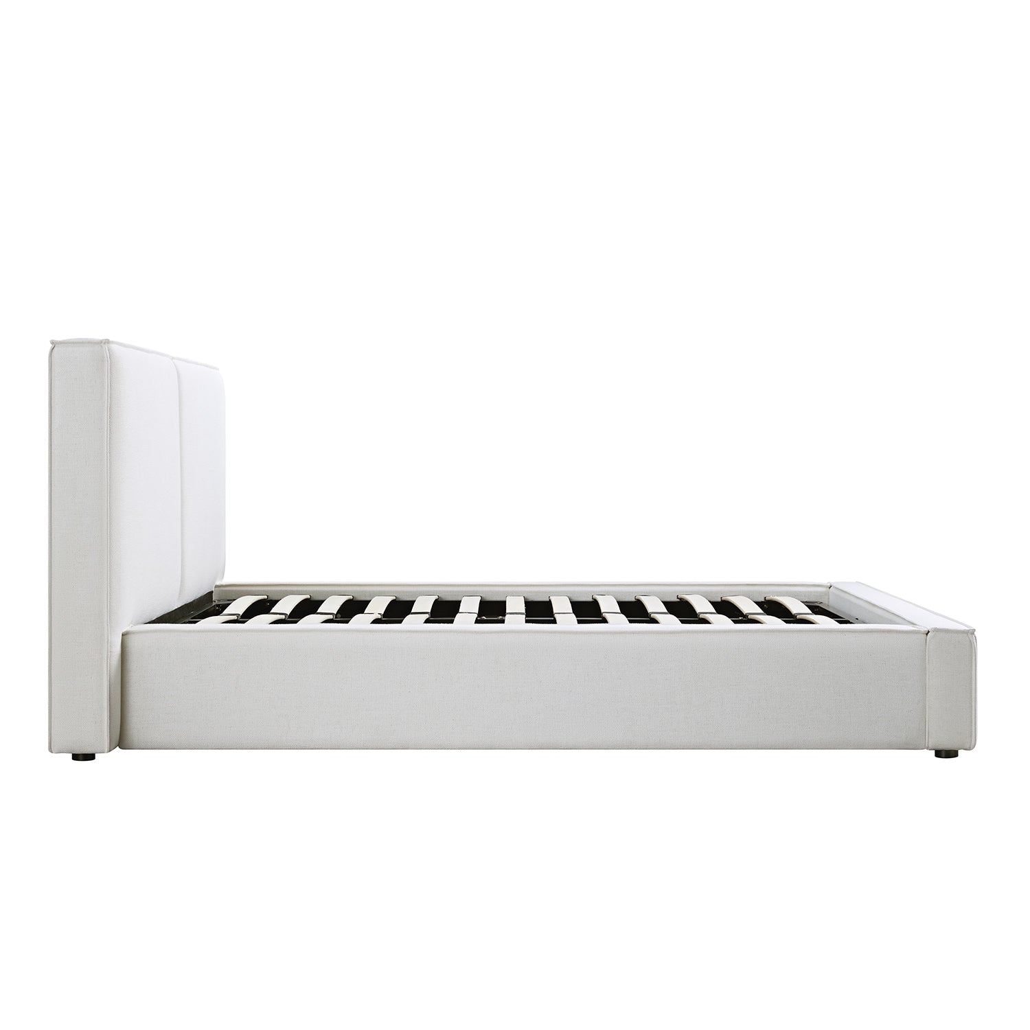 Claudine Ottoman Bed with Storage, Beige Linen
