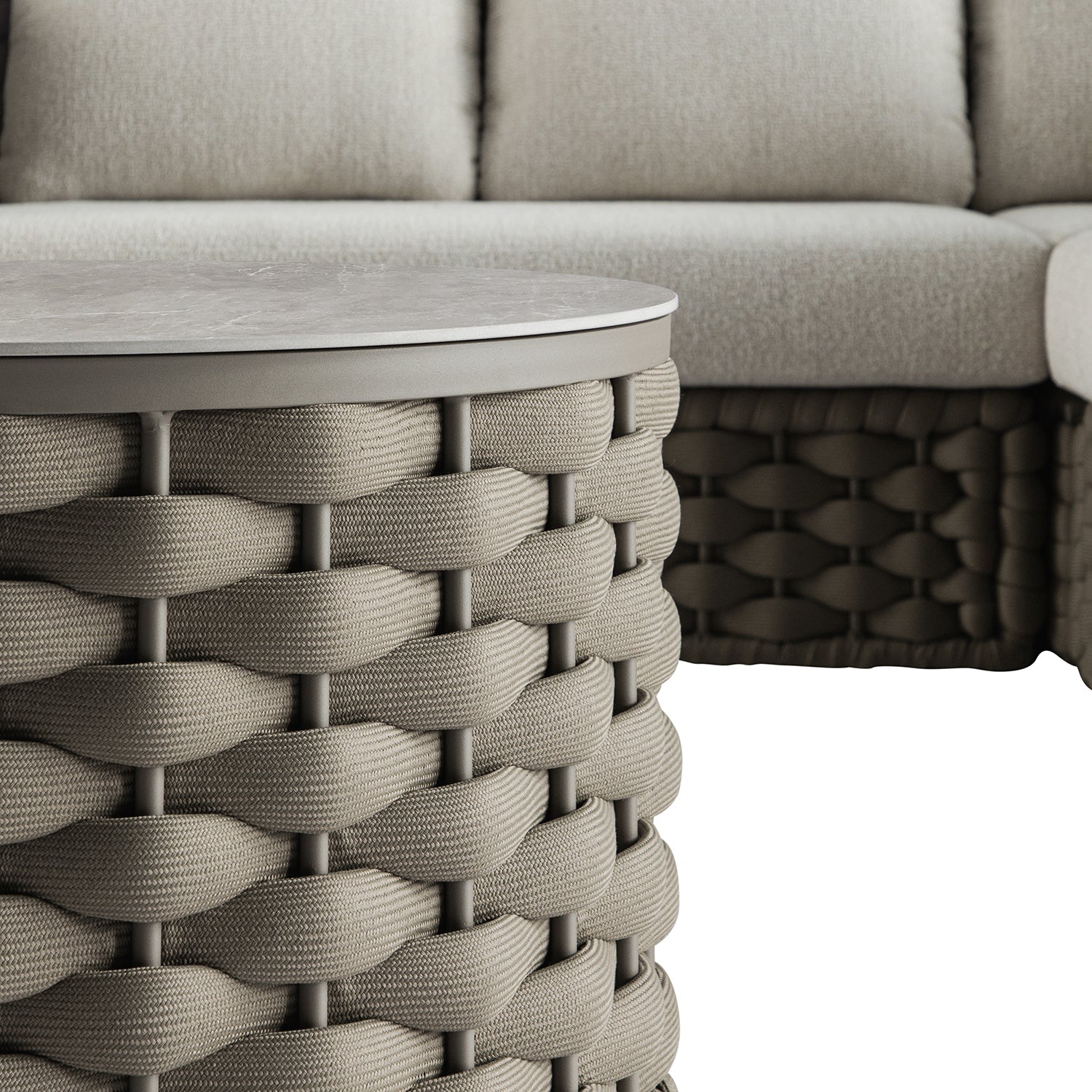 Positano Wide Rope Corner Outdoor Sofa Set, Taupe