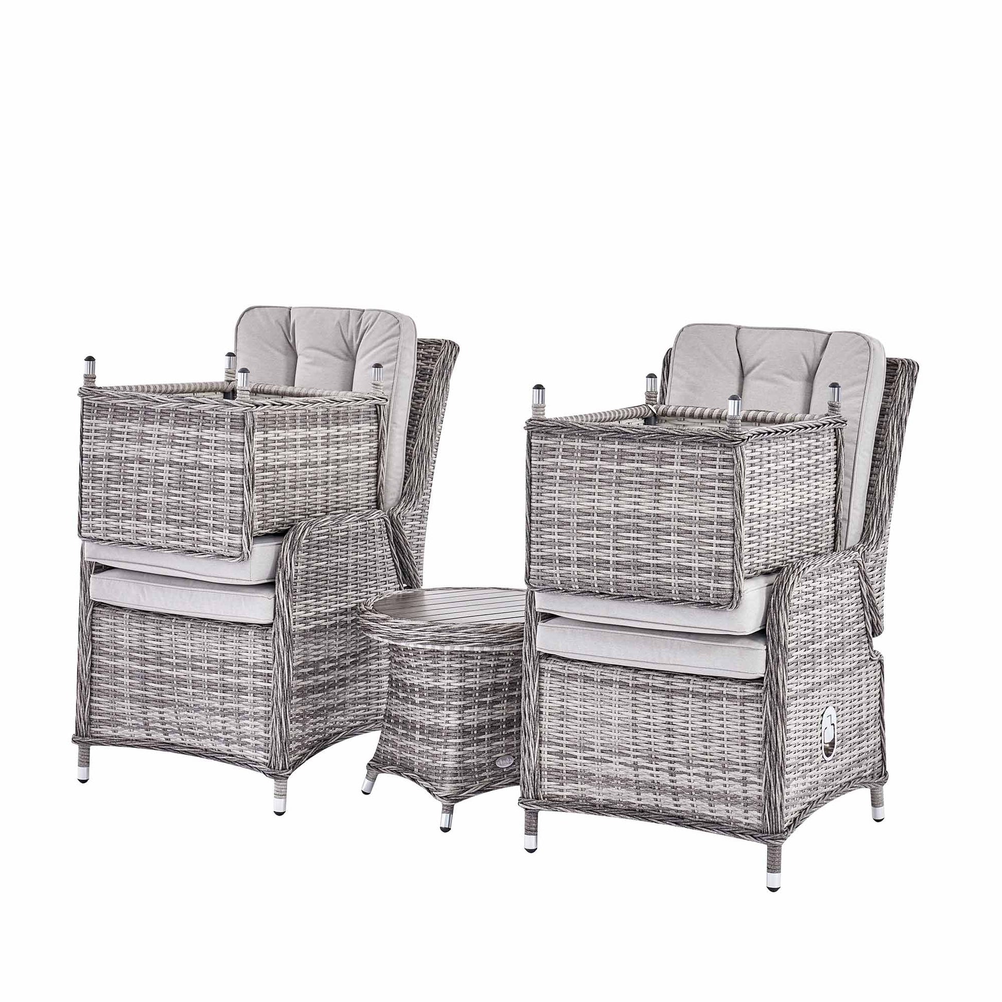 Garden Furniture Cover for Hampshire 2-Seater Round Wicker Reclining Bistro Set with Stools