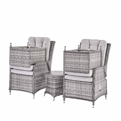 Garden Furniture Cover for Hampshire 2-Seater Round Wicker Reclining Bistro Set with Stools