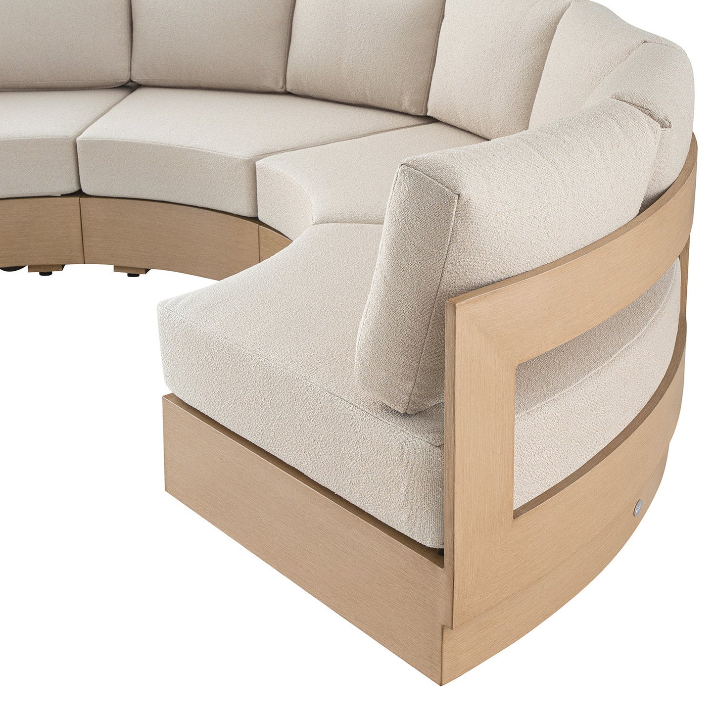 Jardin Aluminium Outdoor Modular Grande 4-Piece Curved Sofa Set, Natural