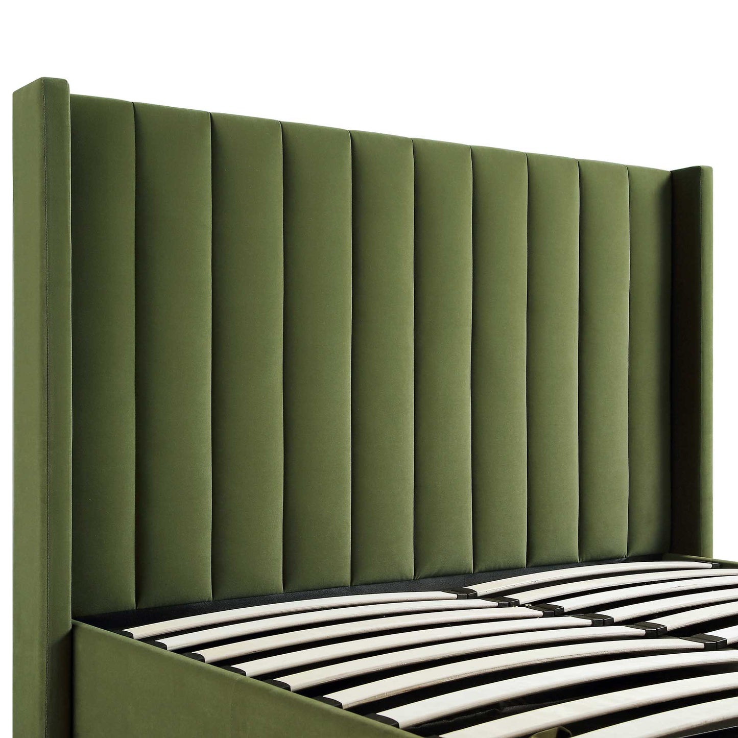 Wilton Moss Green Velvet TV Bed with Ottoman Storage
