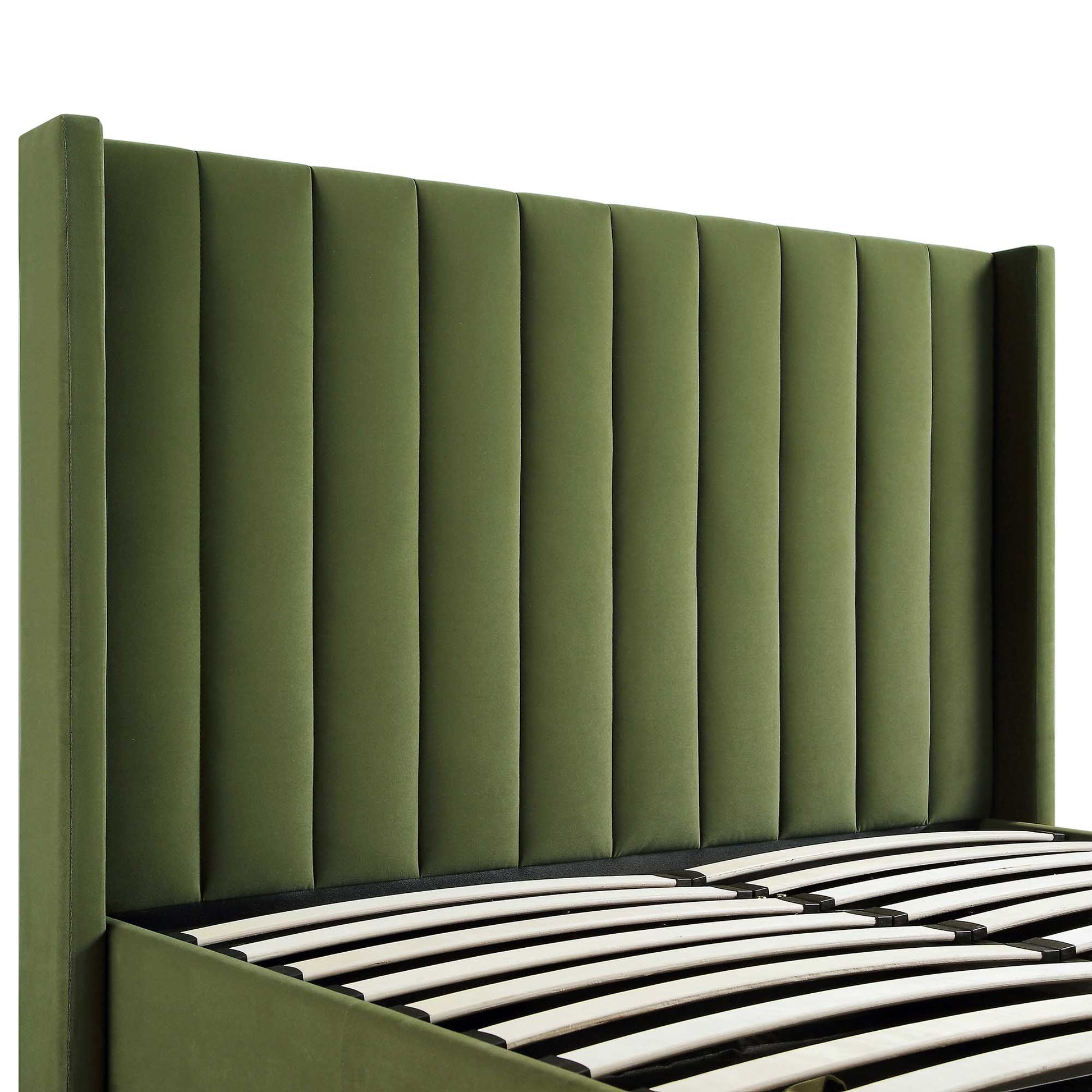Wilton Moss Green Velvet TV Bed with Ottoman Storage