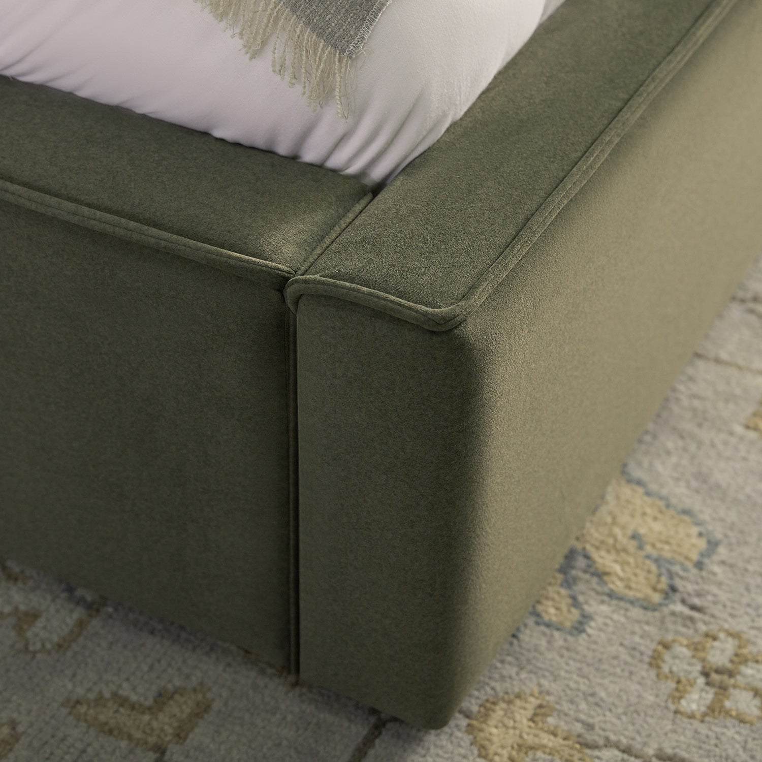 Forte Drawer Bed with Storage, Dried Herb Mohair