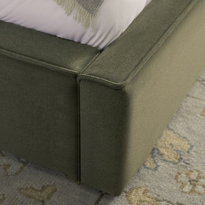 Forte Drawer Bed with Storage, Dried Herb Mohair