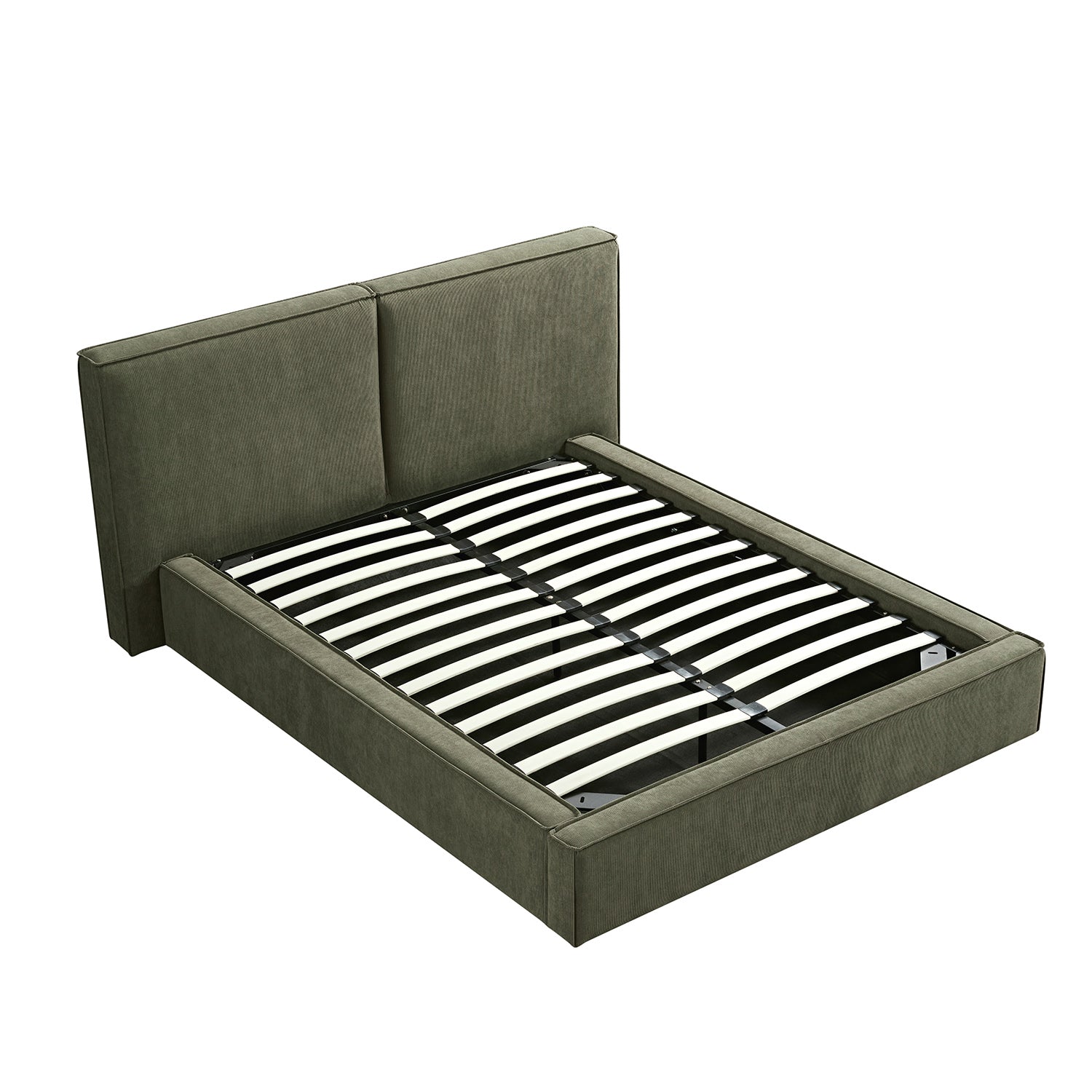 Claudine Ottoman Bed with Storage, Moss Green Corduroy