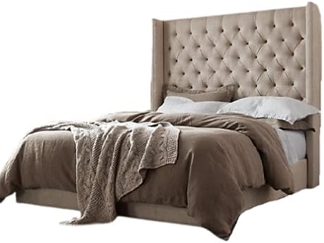 Upholstered Chesterfield Wing Sleigh Bed Frame
