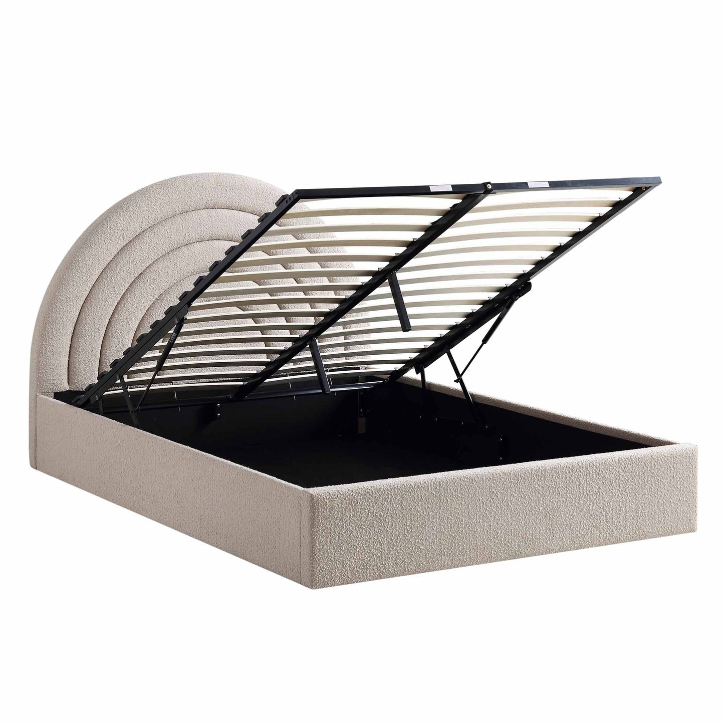 Archer Taupe Boucle Ottoman Bed with Storage