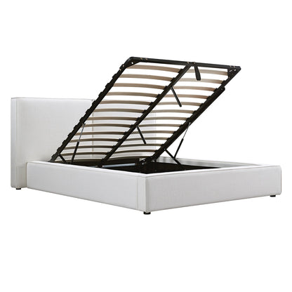 Claudine Ottoman Bed with Storage, Beige Linen
