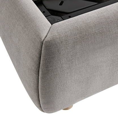 Astrid Ruched Wingback Bed, Soft Grey Chenille