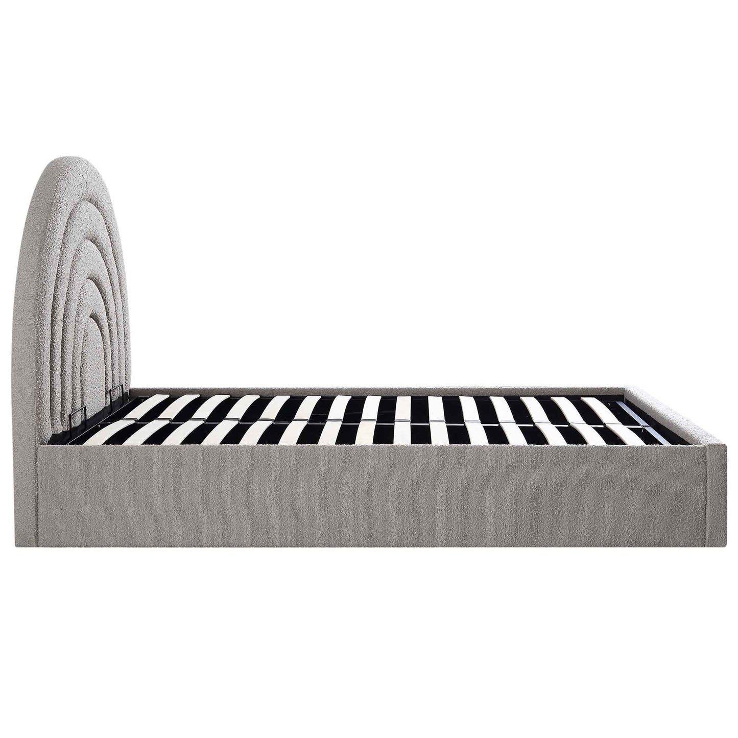 Archer Grey Boucle Ottoman Bed with Storage
