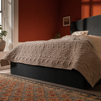 Kimberly Winged Upholstered Bed with Storage, Aegean Blue Velvet