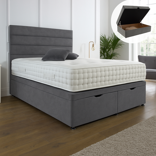 Islington Ottoman End Lift Storage Divan Bed - With Headboard