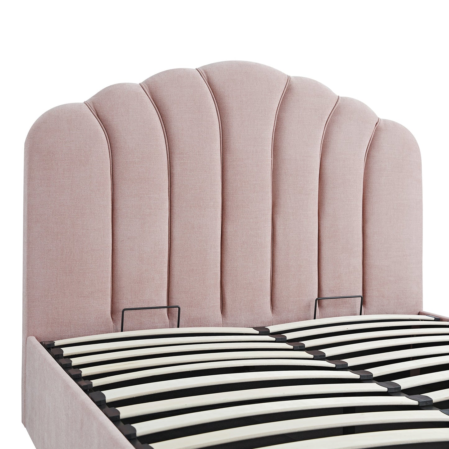 Hana Ottoman Bed with Storage, Petal Pink Chenille