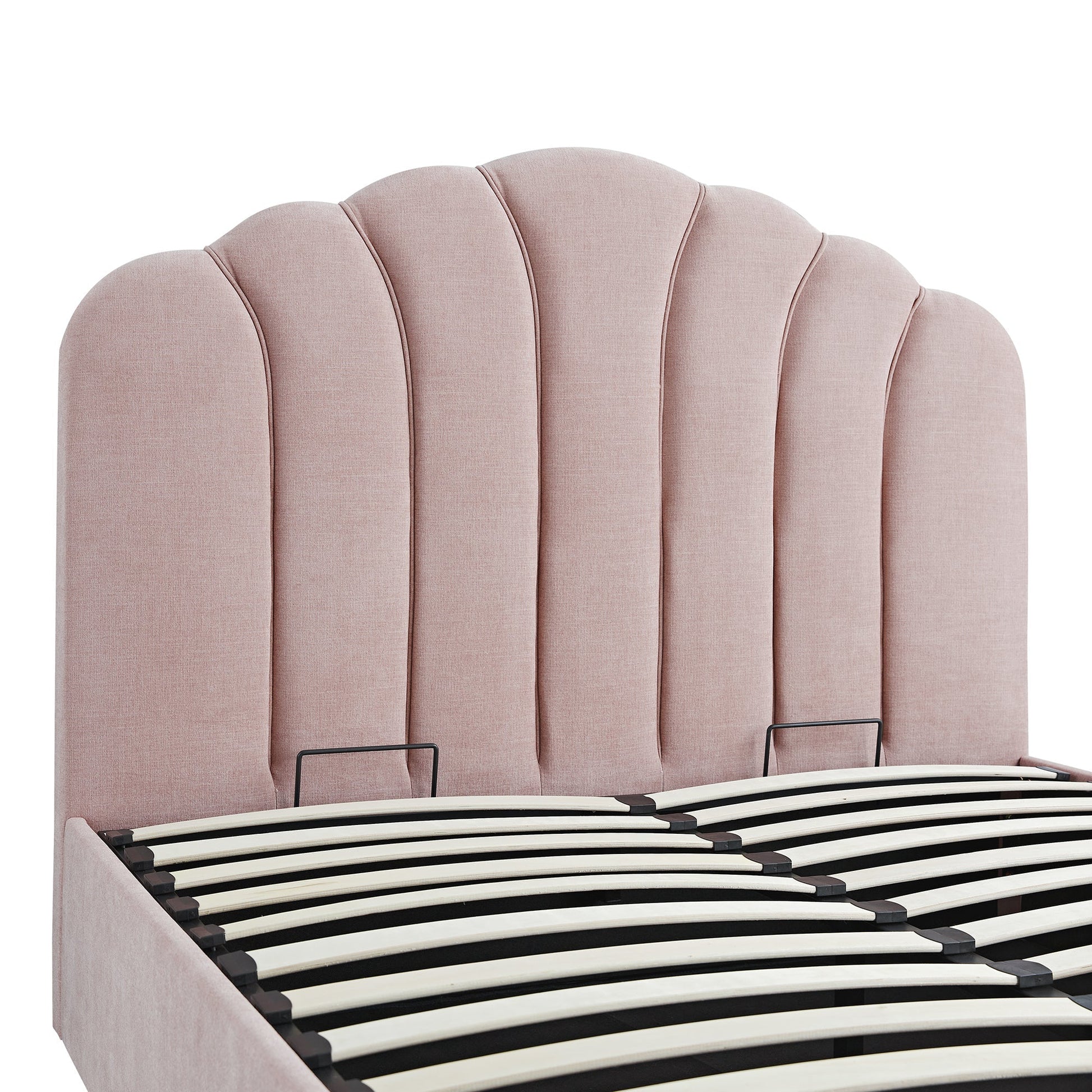 Hana Ottoman Bed with Storage, Petal Pink Chenille