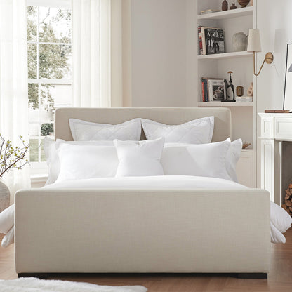 Antoine Side-Opening Ottoman Bed with Storage, Ivory Linen Blend