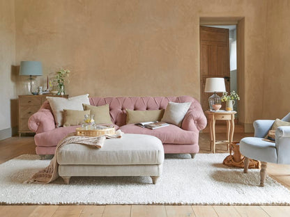 Upholstered Sugarloaf Footstool with Wooden Legs