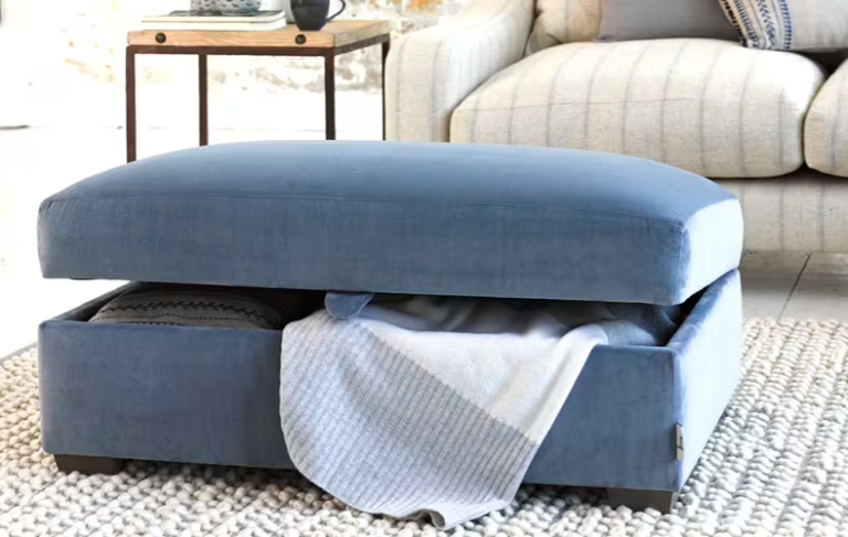 Bumper Storage Footstool for Modern Convenience – Footstool with Ottoman Storage Solution