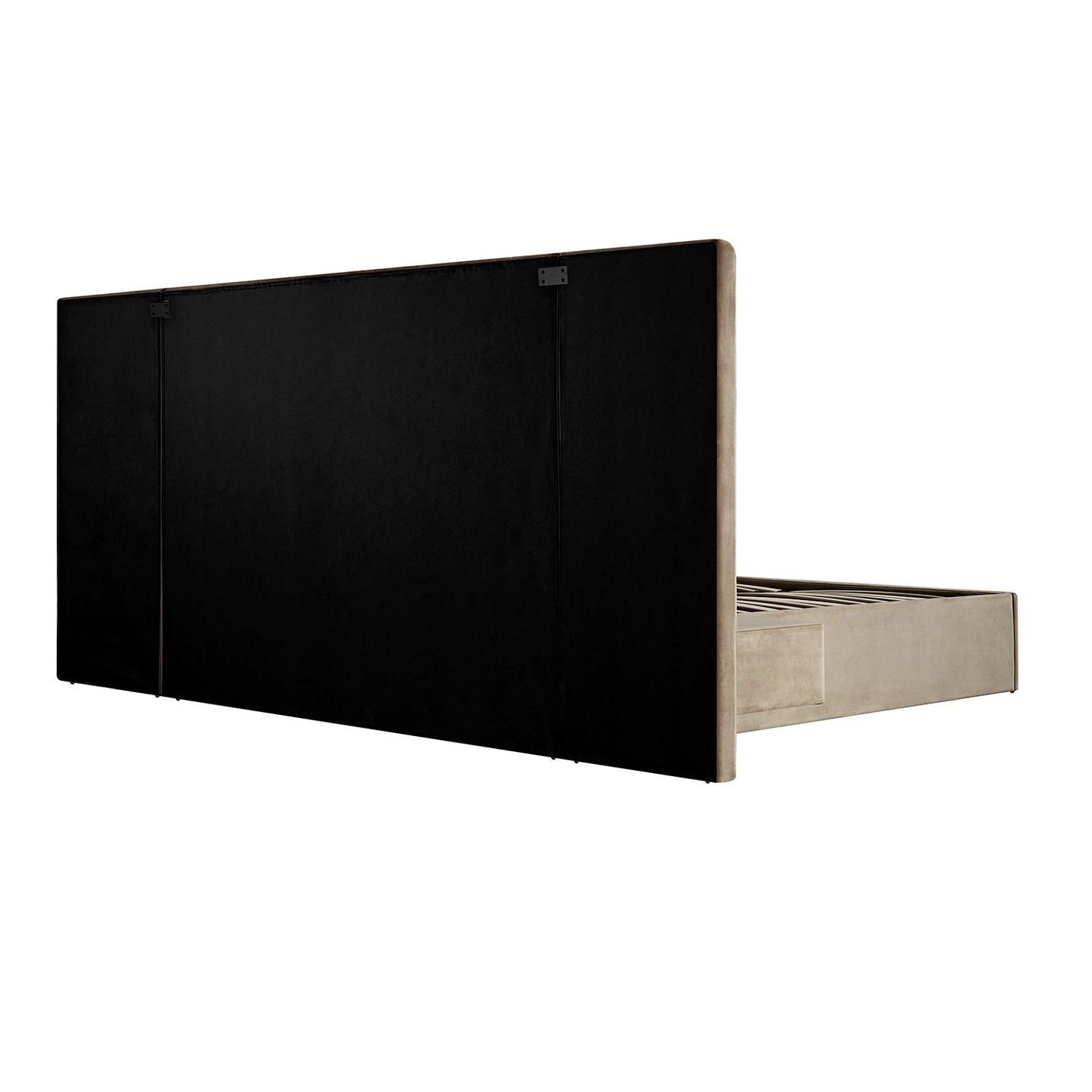 Tremezzo Oversized Ottoman Bed with Storage, Taupe Velvet