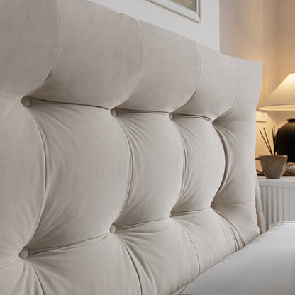 Hadley Champagne Velvet TV Bed with Ottoman Storage