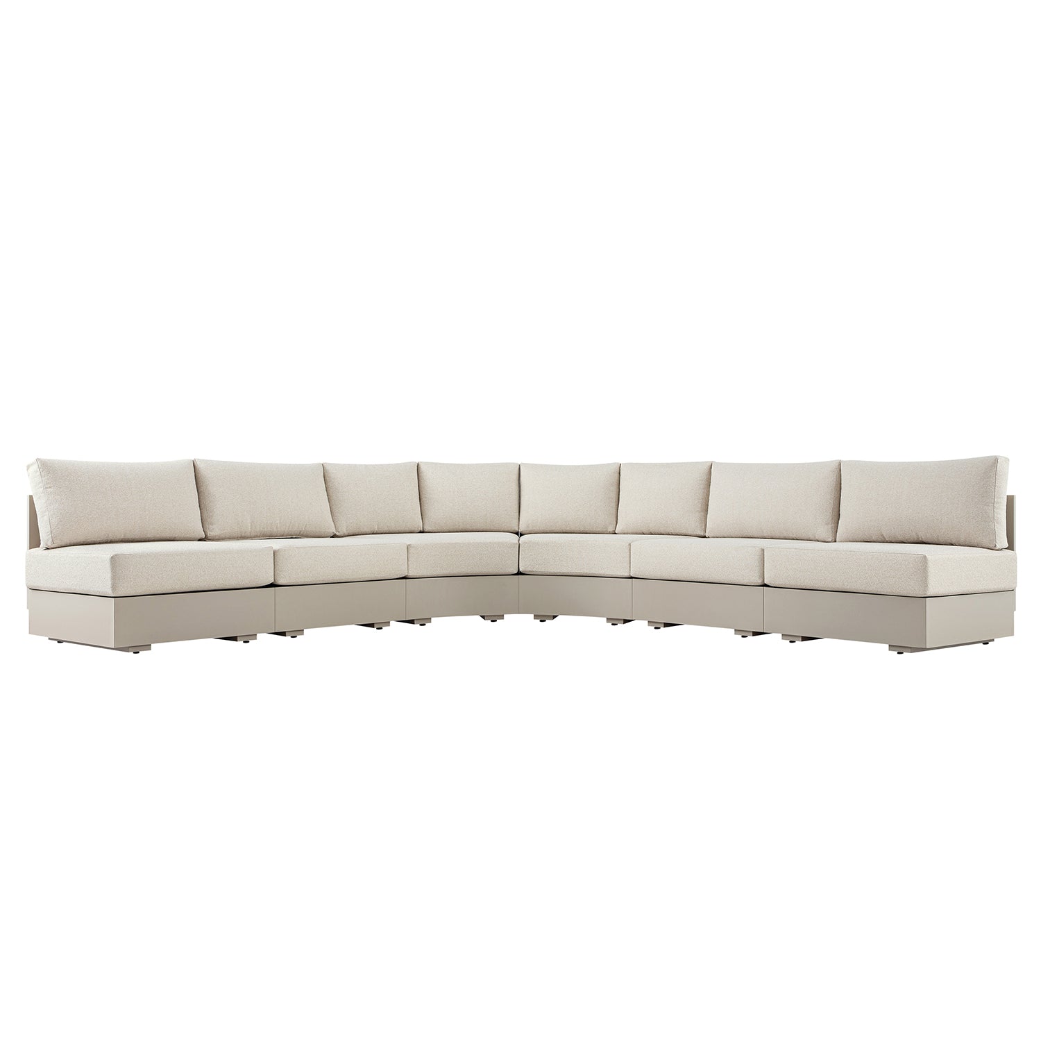 Jardin Aluminium Outdoor Modular 6-Piece Curved Corner Sofa Set, Pumice