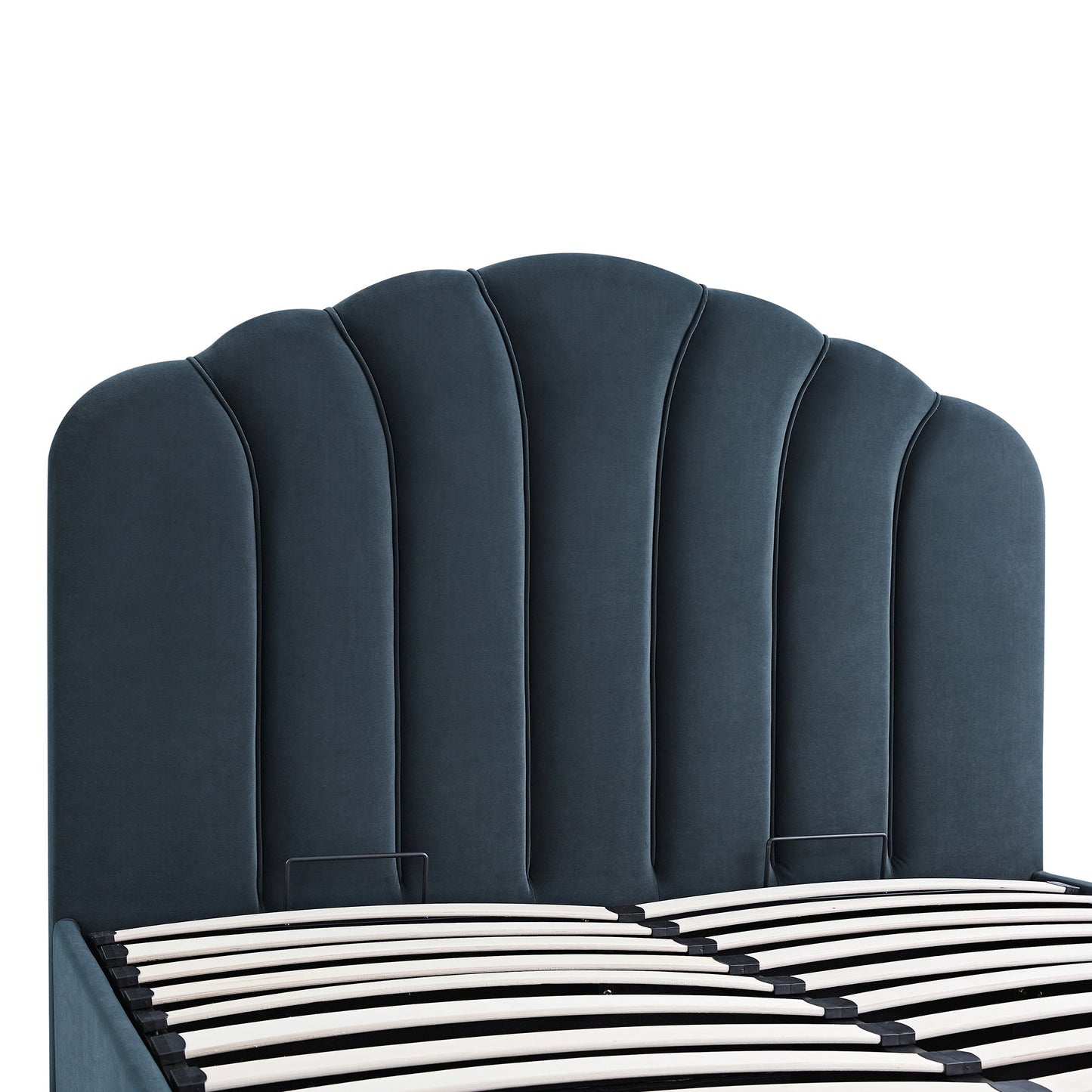 Hana Ottoman Bed with Storage, Aegean Blue Velvet