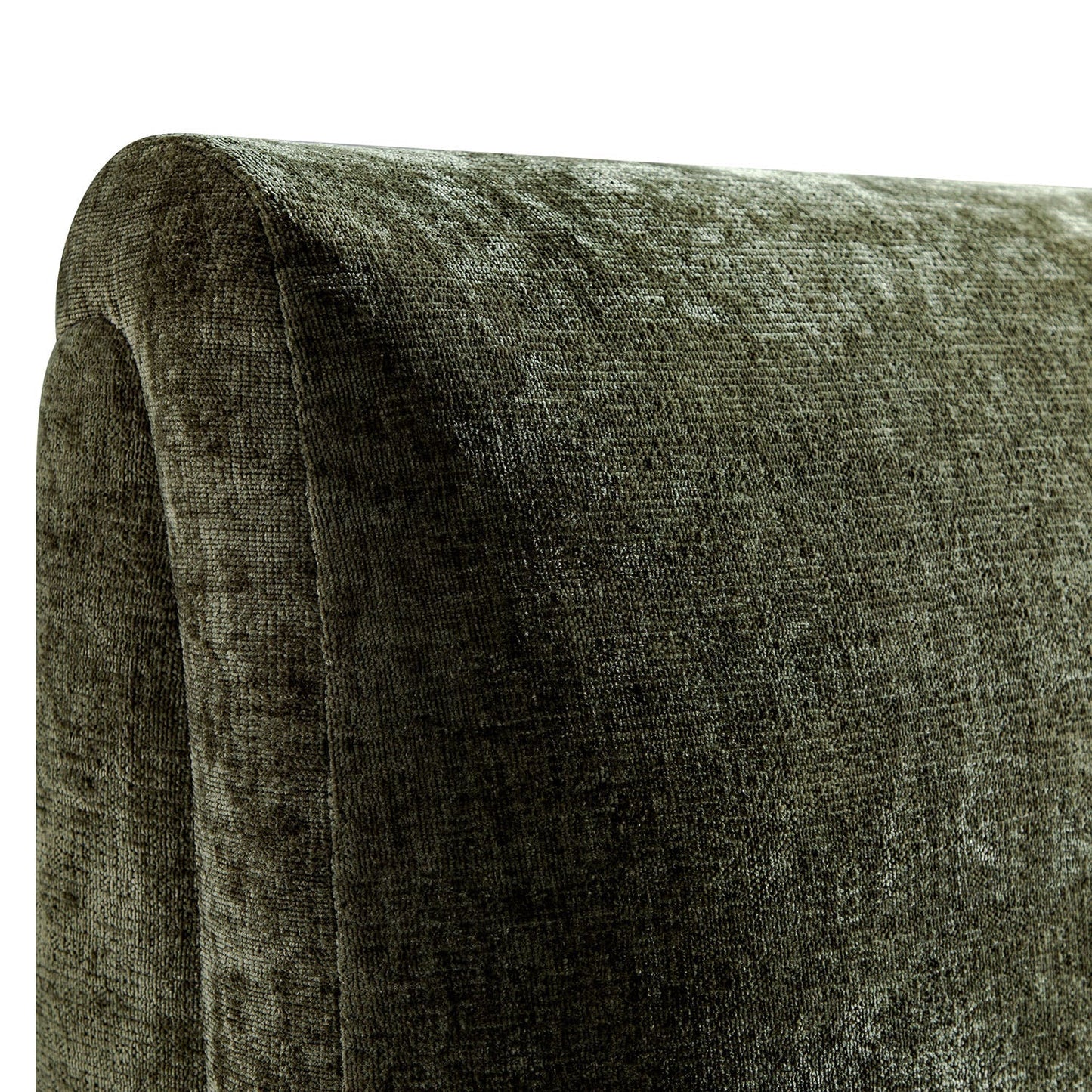 Thera Pillow Headboard Upholstered Bed, Moss Green Chenille