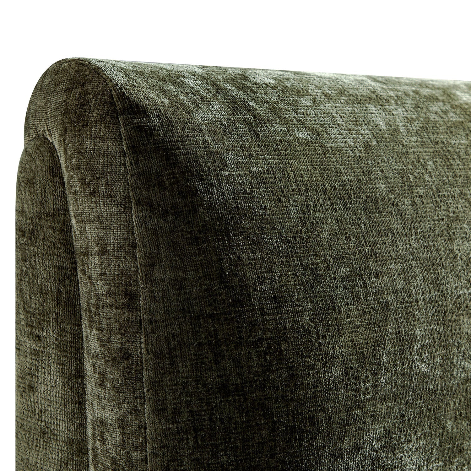 Thera Pillow Headboard Upholstered Bed, Moss Green Chenille