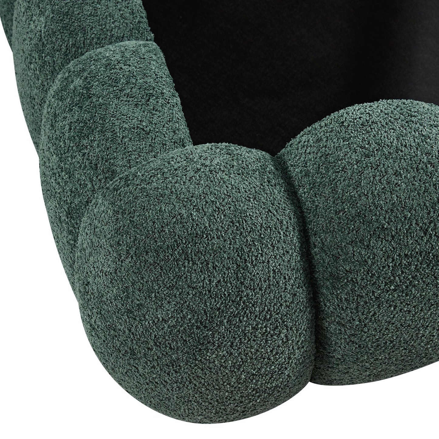 Sebastian Grand Bed with Storage, Forest Green Teddy Bouclé