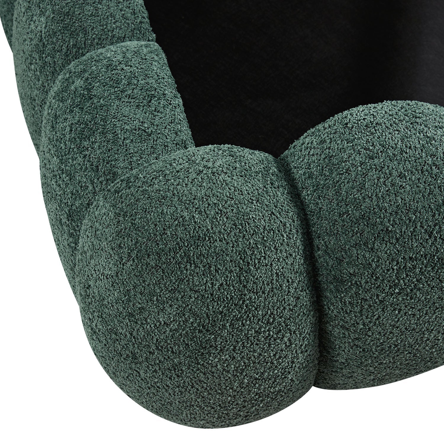 Sebastian Grand Bed with Storage, Forest Green Teddy Bouclé