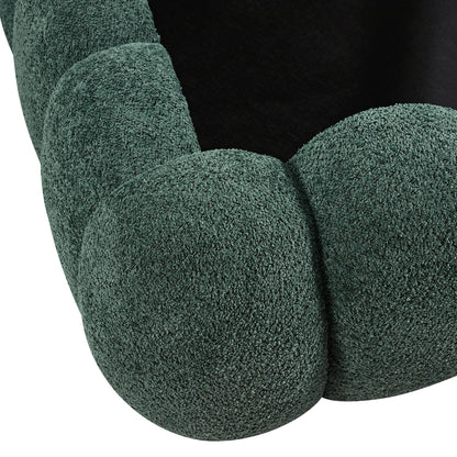 Sebastian Grand Bed with Storage, Forest Green Teddy Bouclé
