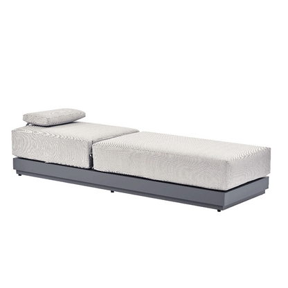 Pedra Rope and Aluminium Outdoor Sun Lounger and Side Table Set, Grey