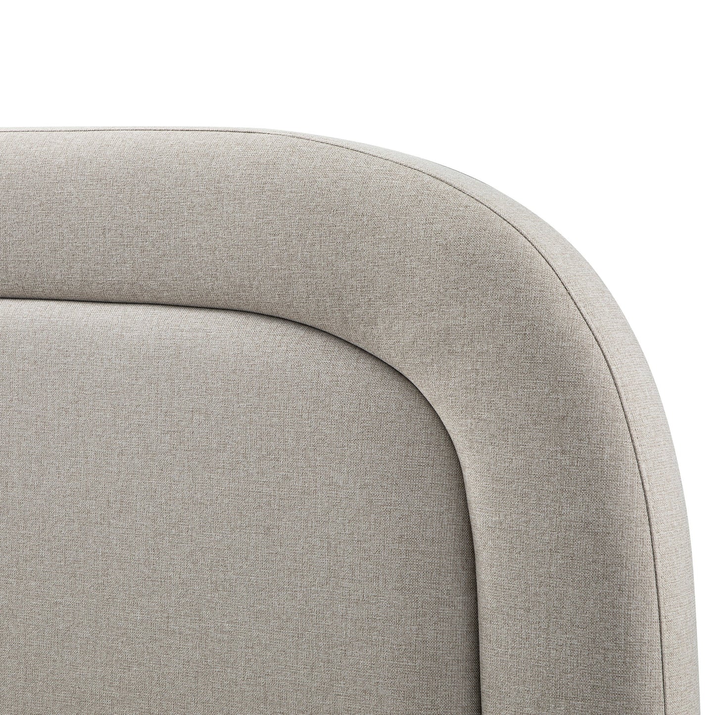 Luella Upholstered Wooden Plinth Base Bed with Storage, Sand Fabric