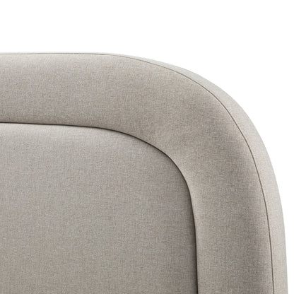 Luella Upholstered Wooden Plinth Base Bed with Storage, Sand Fabric