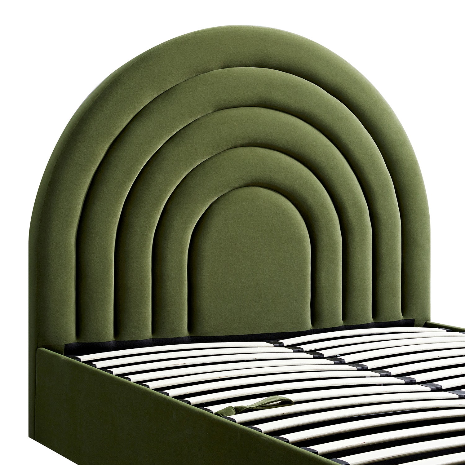 Archer Moss Green Velvet TV Bed with Ottoman Storage