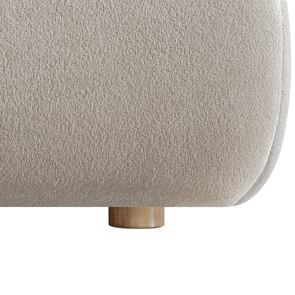 Thera Pillow Headboard Upholstered Bed, Fawn Chenille