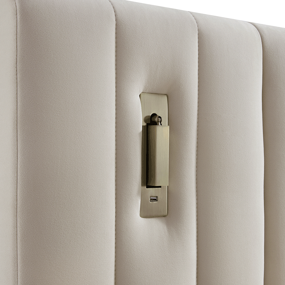 Tremezzo Oversized Ottoman Bed with Storage, Champagne Velvet