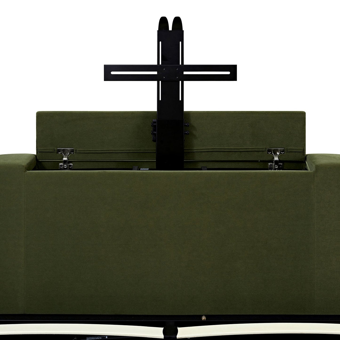 Hadley Moss Green Velvet TV Bed with Ottoman Storage