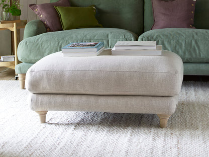 Upholstered Sugarloaf Footstool with Wooden Legs