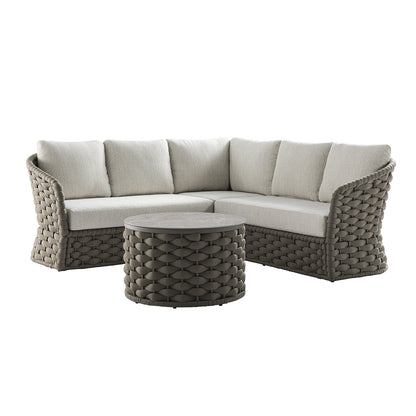 Positano Wide Rope Corner Outdoor Sofa Set, Taupe
