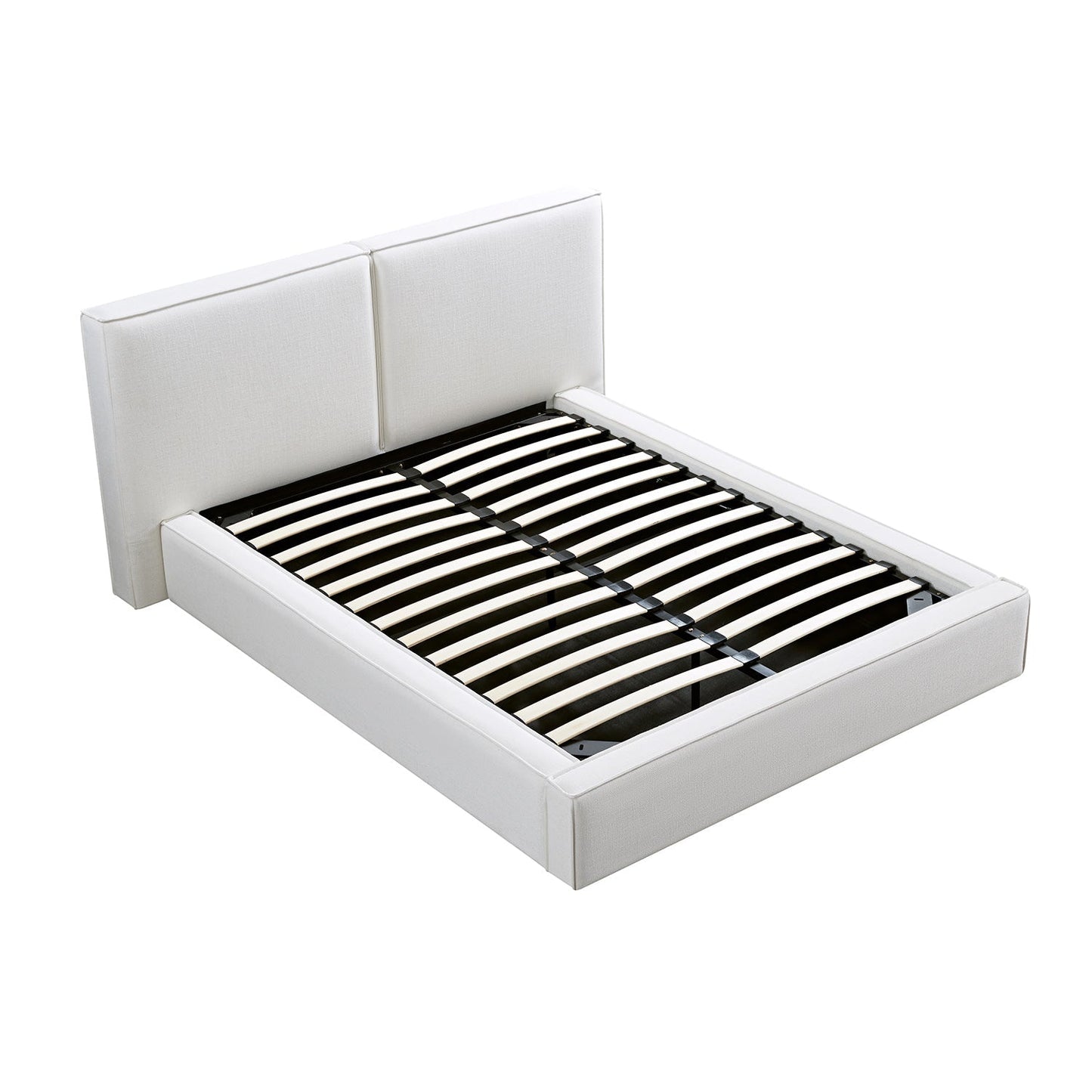 Claudine Ottoman Bed with Storage, Beige Linen
