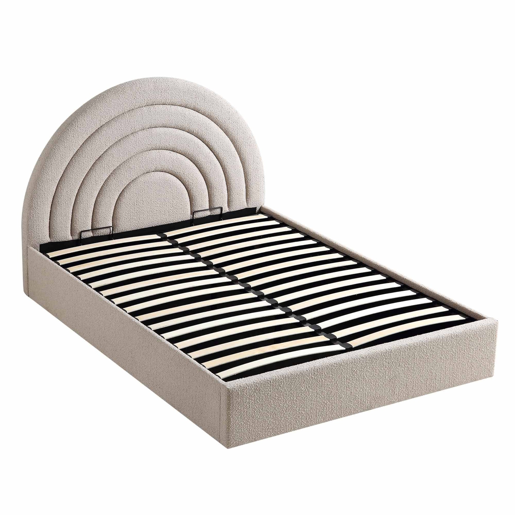 Archer Taupe Boucle Ottoman Bed with Storage