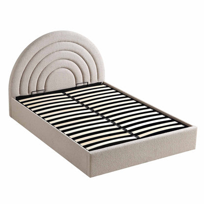 Archer Taupe Boucle Ottoman Bed with Storage