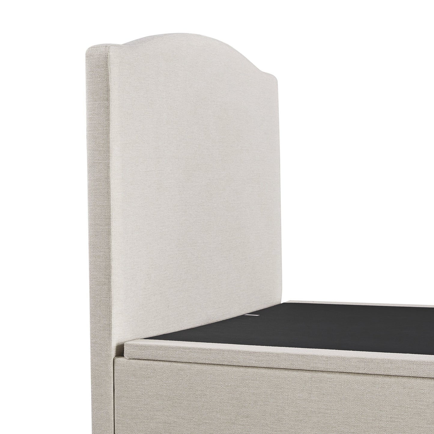 Chilworth Upholstered Ottoman Bed with Storage, Ivory Weave Fabric
