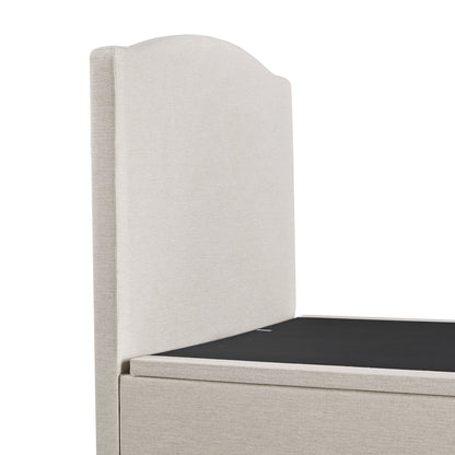Chilworth Upholstered Ottoman Bed with Storage, Ivory Weave Fabric